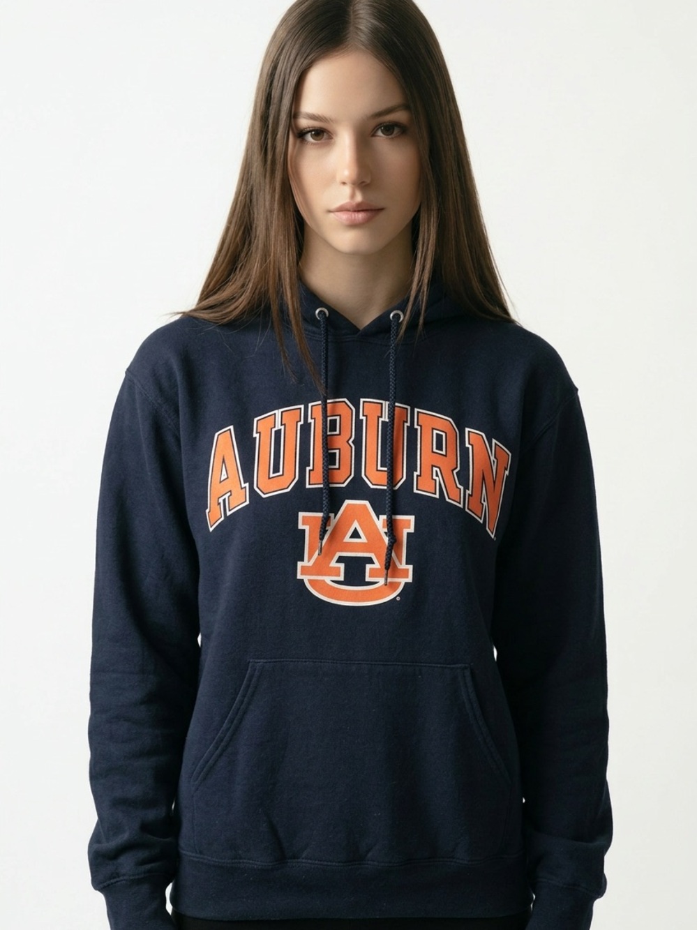 THE VICTORY | AUBURN UNIVERSITY Navy Blue & Orange Hoodie Unisex Size Small